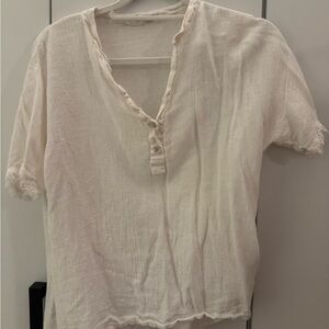 Women's Cream Button-Up Top